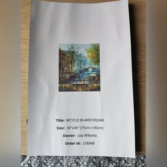 Bicycle in Amsterdam - Palette knife oil painting on canvas by Leonid Afremov - Picture 7 of 7